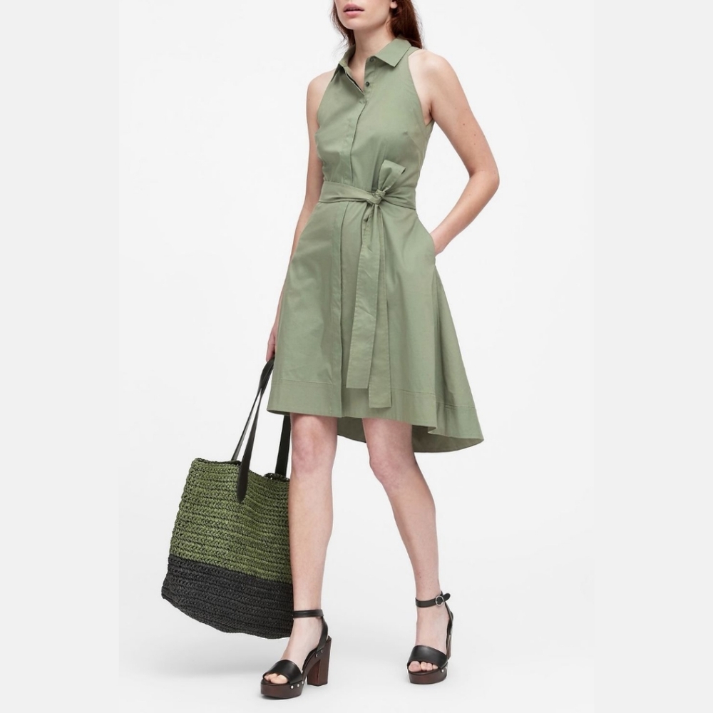 Banana Republic Olive Green Trench Style dress size 2
